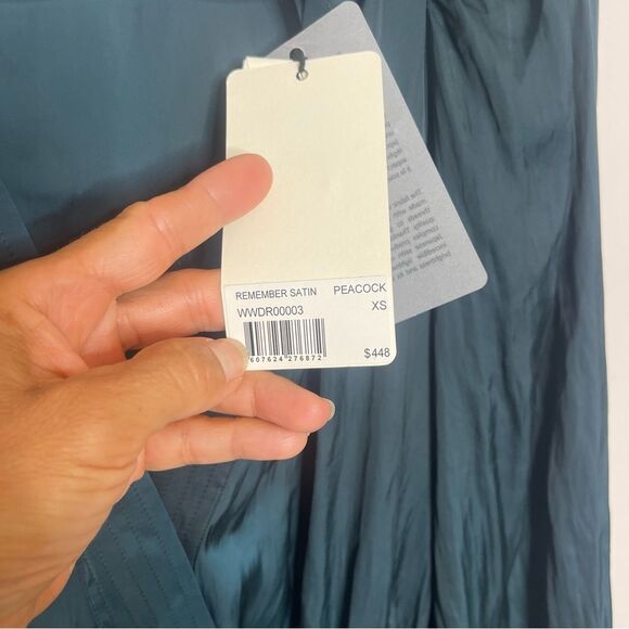 $448 Zadig & Voltaire Remember Mini Wrap Dress In Peacock NWT - Picture 7 of 7